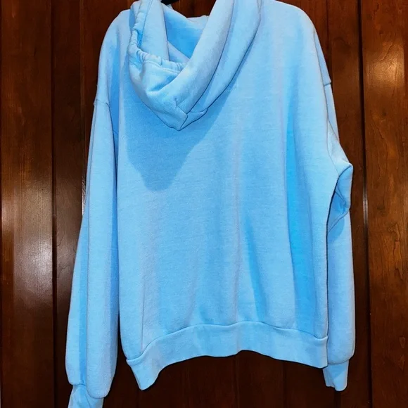 Aviator Nation Aqua Neon Rainbow Stripe Hoodie in Size Small EXCELLENT CONDITION - Picture 5 of 5